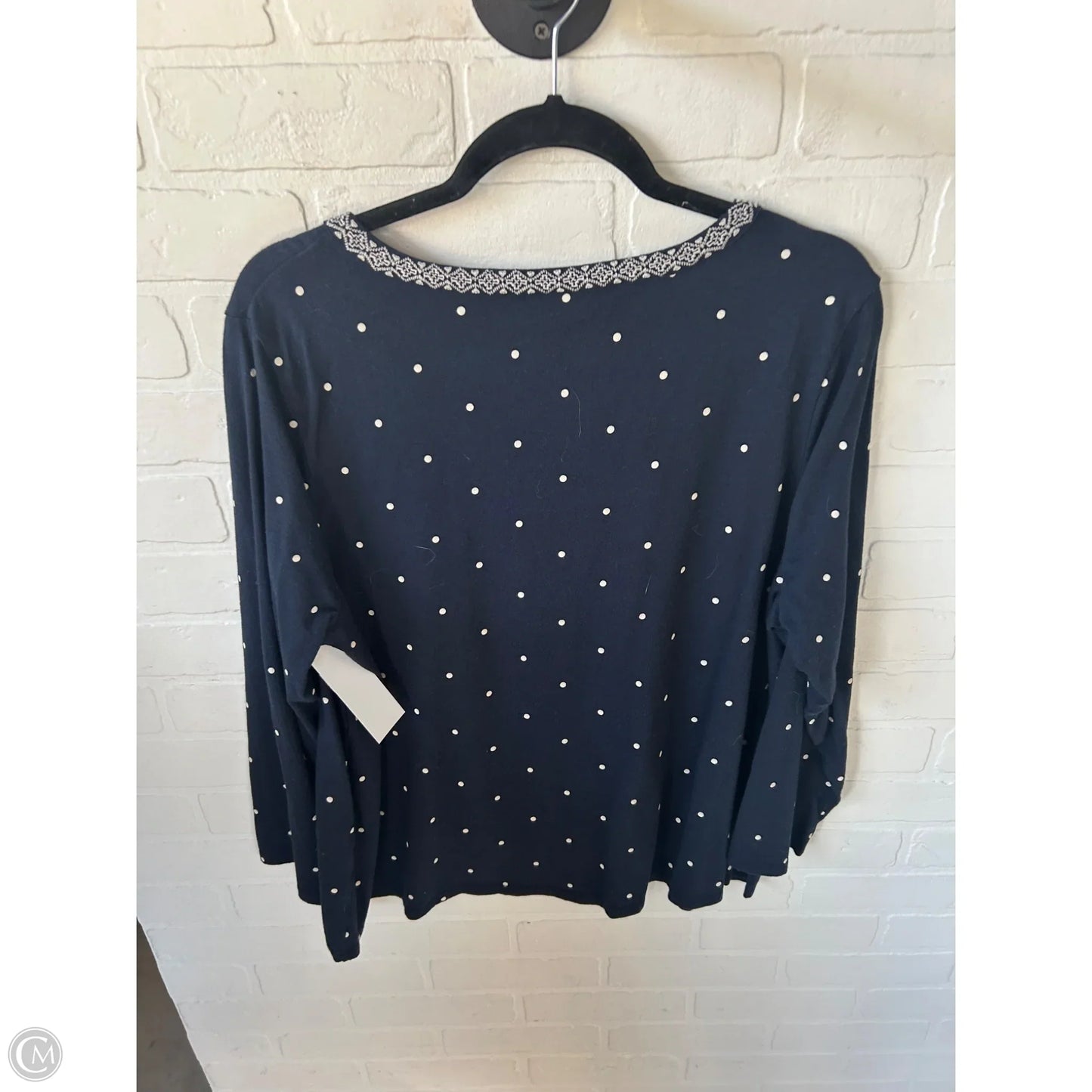 Top Long Sleeve By J. Jill In Blue & White, Size: Xl