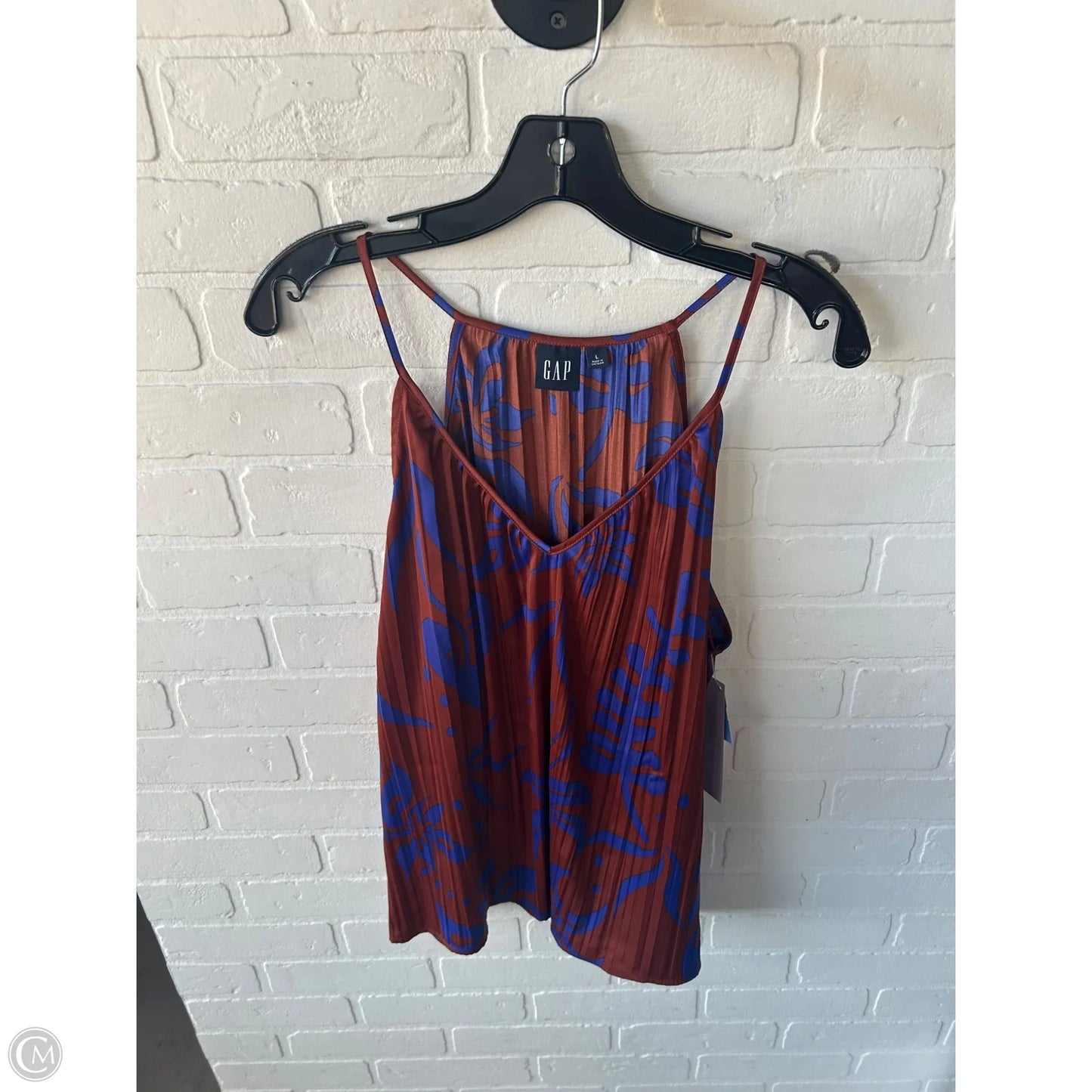 Top Sleeveless By Gap In Blue & Brown, Size: L