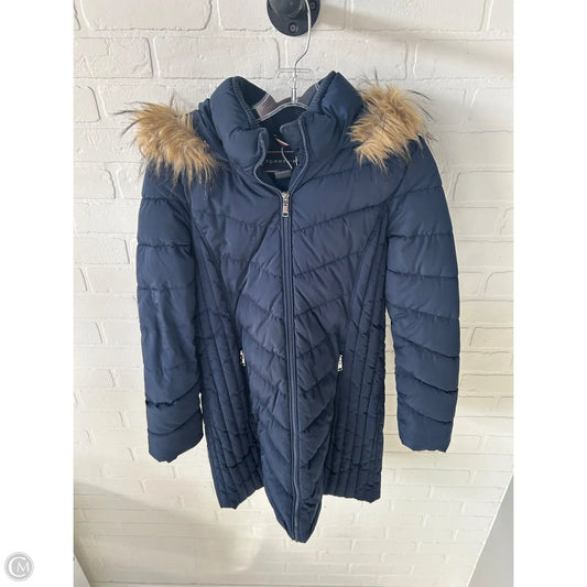 Coat Parka By Tommy Hilfiger In Blue & Brown, Size: S
