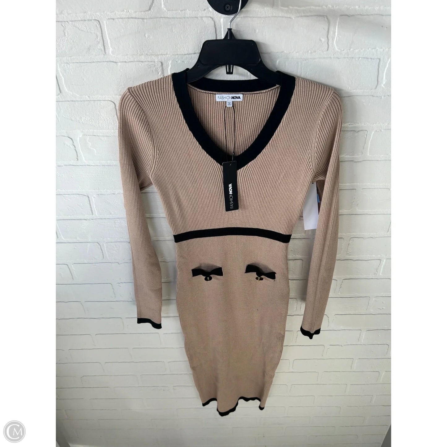 Dress Sweater By Fashion Nova In Black & Brown, Size: L