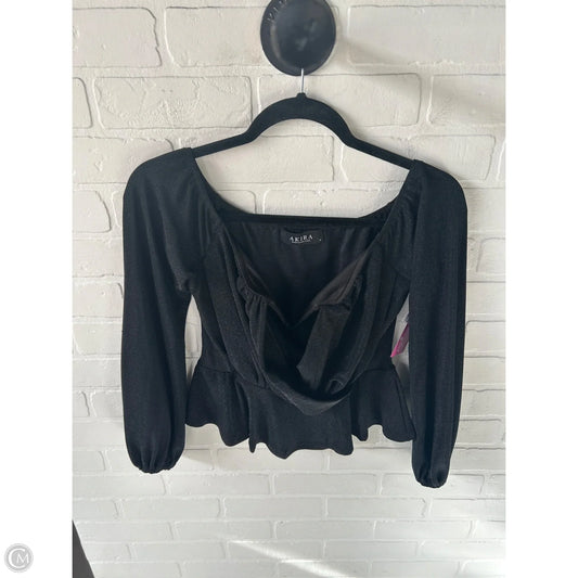 Top Long Sleeve By Akira In Black, Size: M