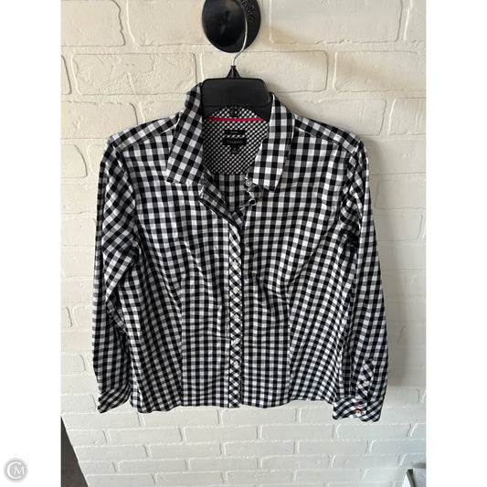 Top Long Sleeve By Talbots In Black & White, Size: L