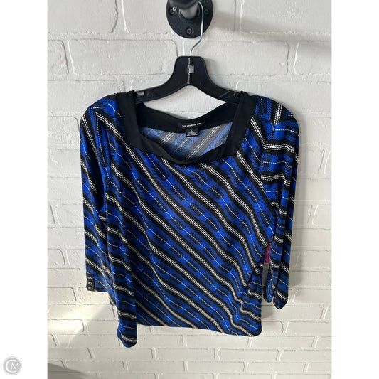 Top Long Sleeve By Liz Claiborne In Black & Blue, Size: L