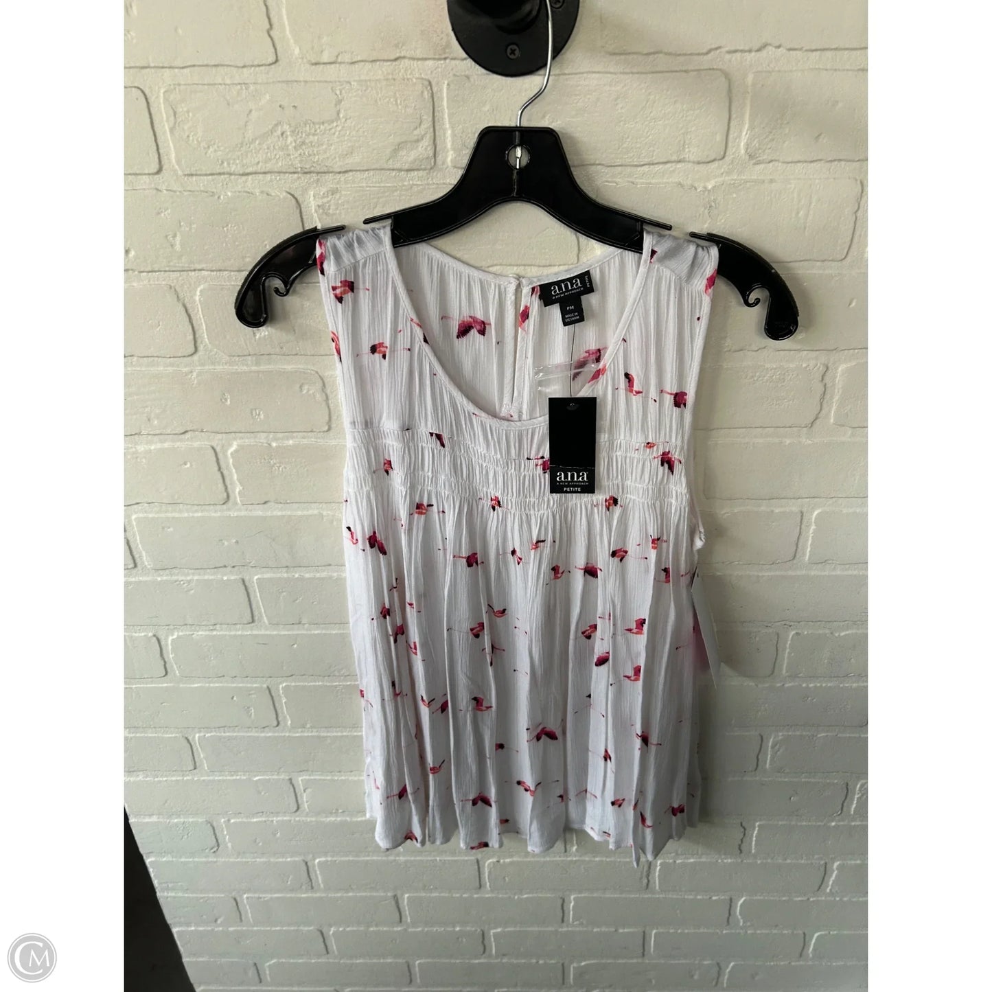 Top Sleeveless By Ana In Pink & White, Size: Mp