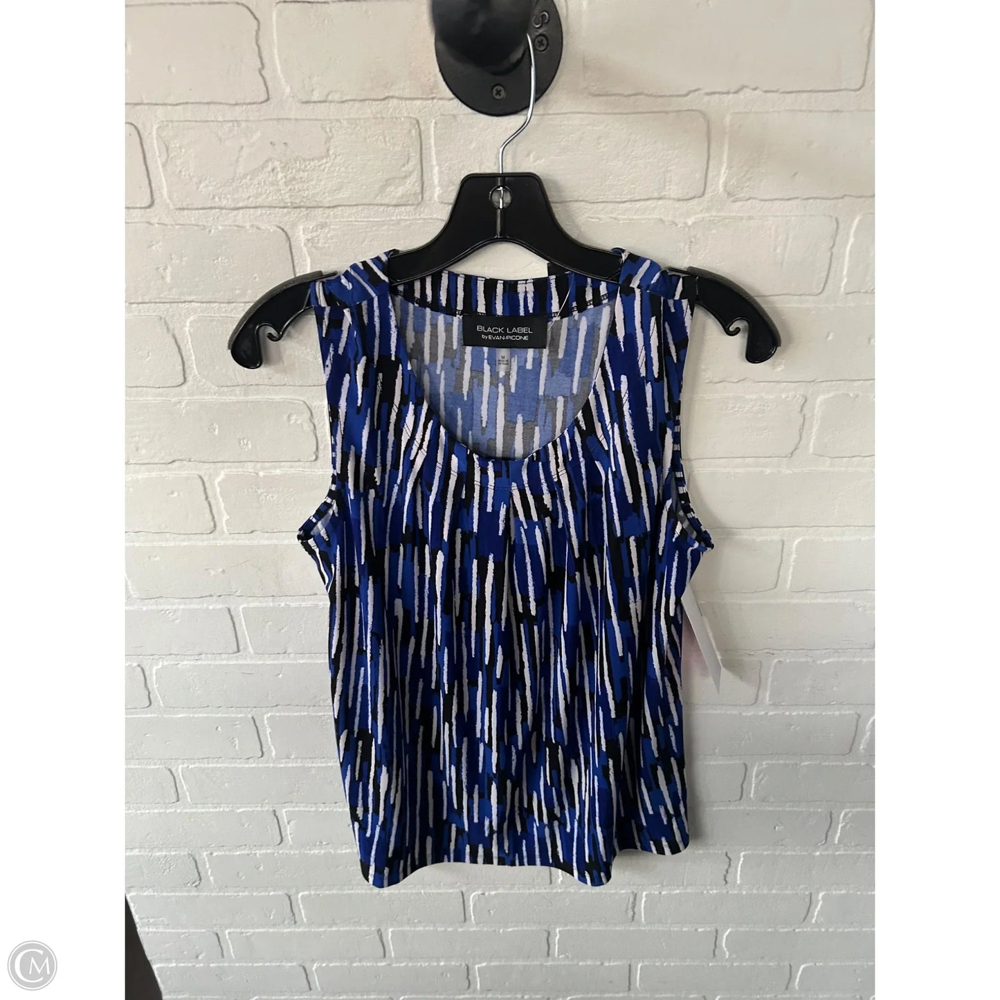 Top Sleeveless By Evan-picone In Black & Blue, Size: M