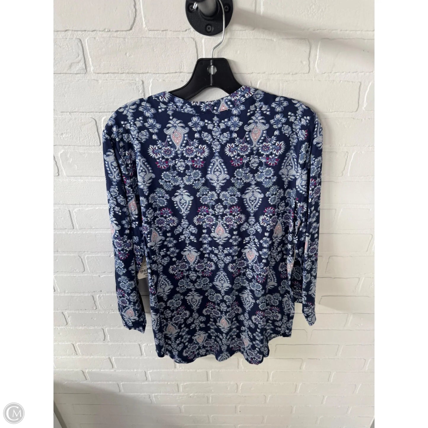 Top 3/4 Sleeve By St Johns Bay In Blue & Purple, Size: M