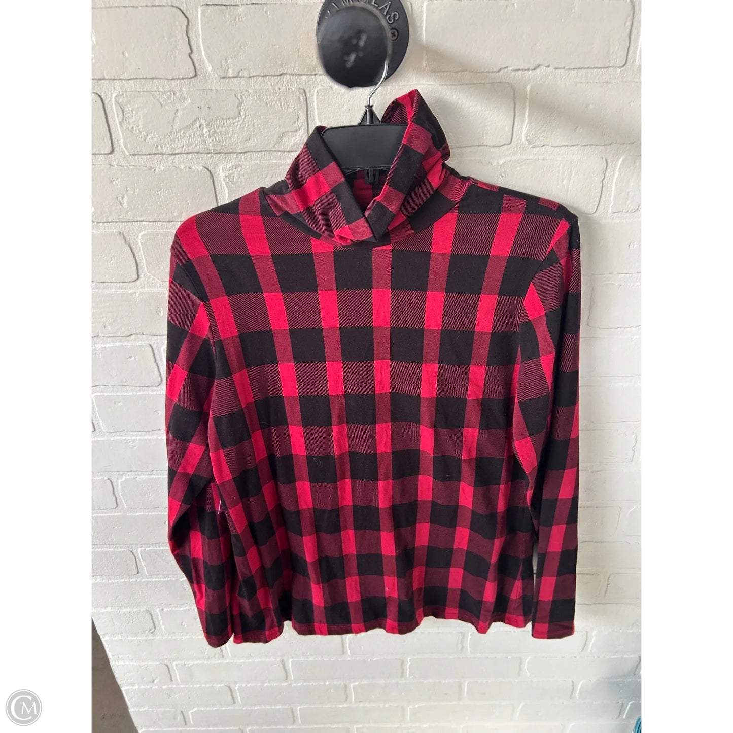 Top Long Sleeve By Christopher And Banks In Black & Red, Size: L