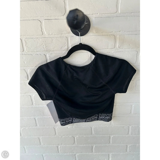 Athletic Top Short Sleeve By Nike In Black & White, Size: Xs