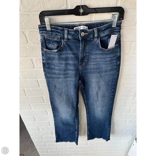 Jeans Straight By Zara In Blue Denim, Size: 4