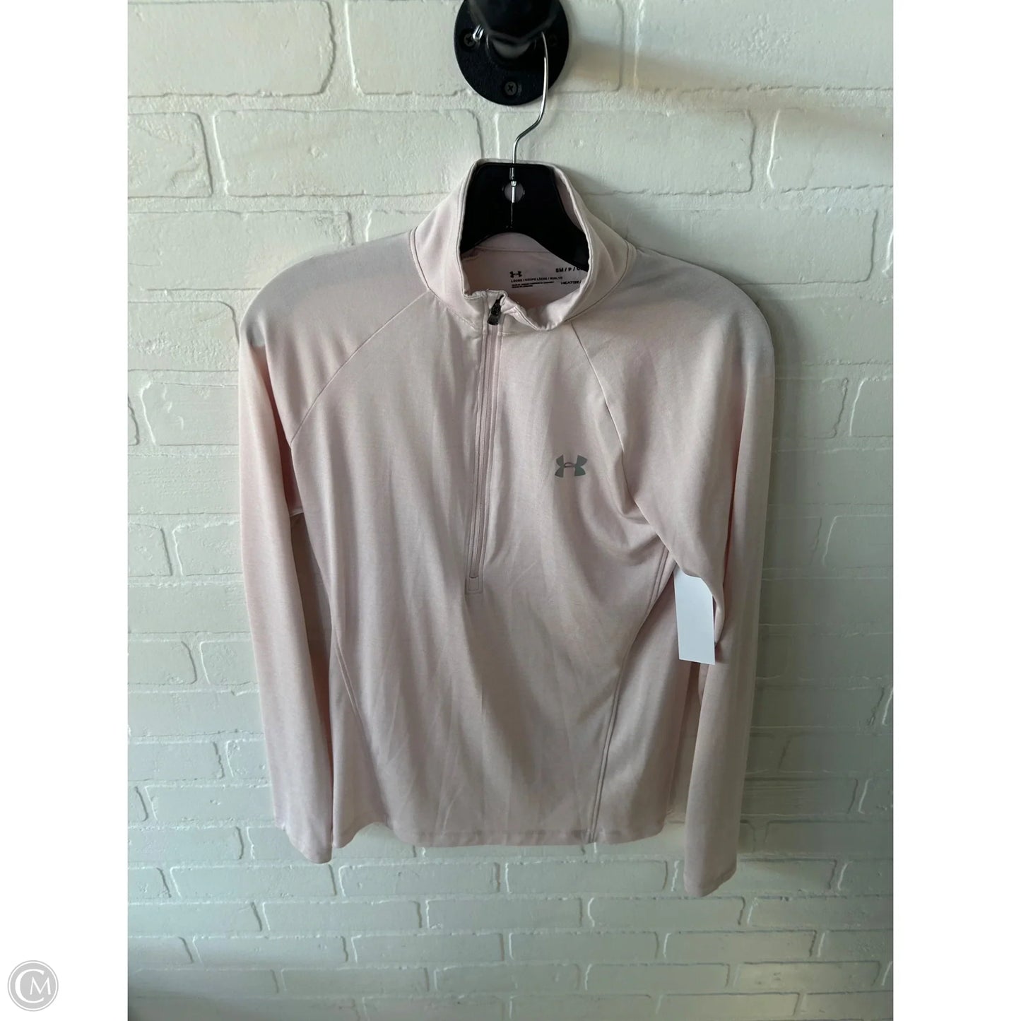 Athletic Top Long Sleeve Collar By Under Armour In Pink, Size: S