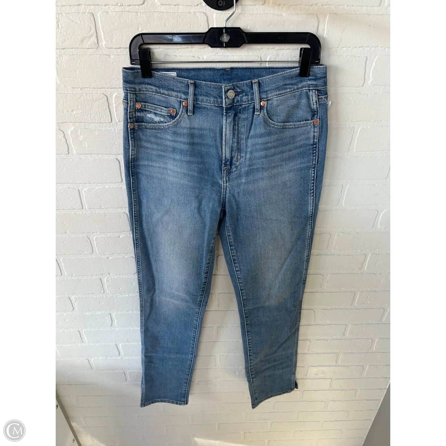 Jeans Straight By Gap In Blue Denim, Size: 8l