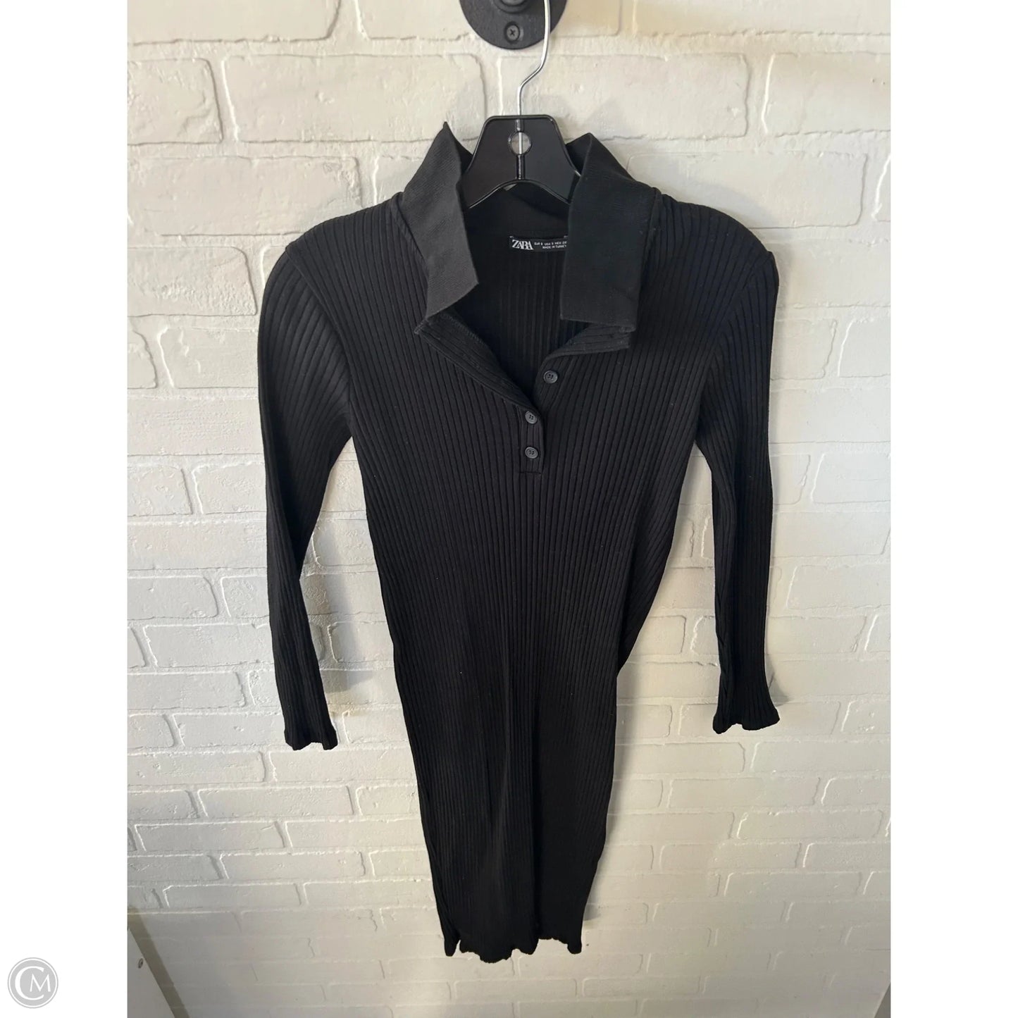 Dress Casual Midi By Zara In Black, Size: S