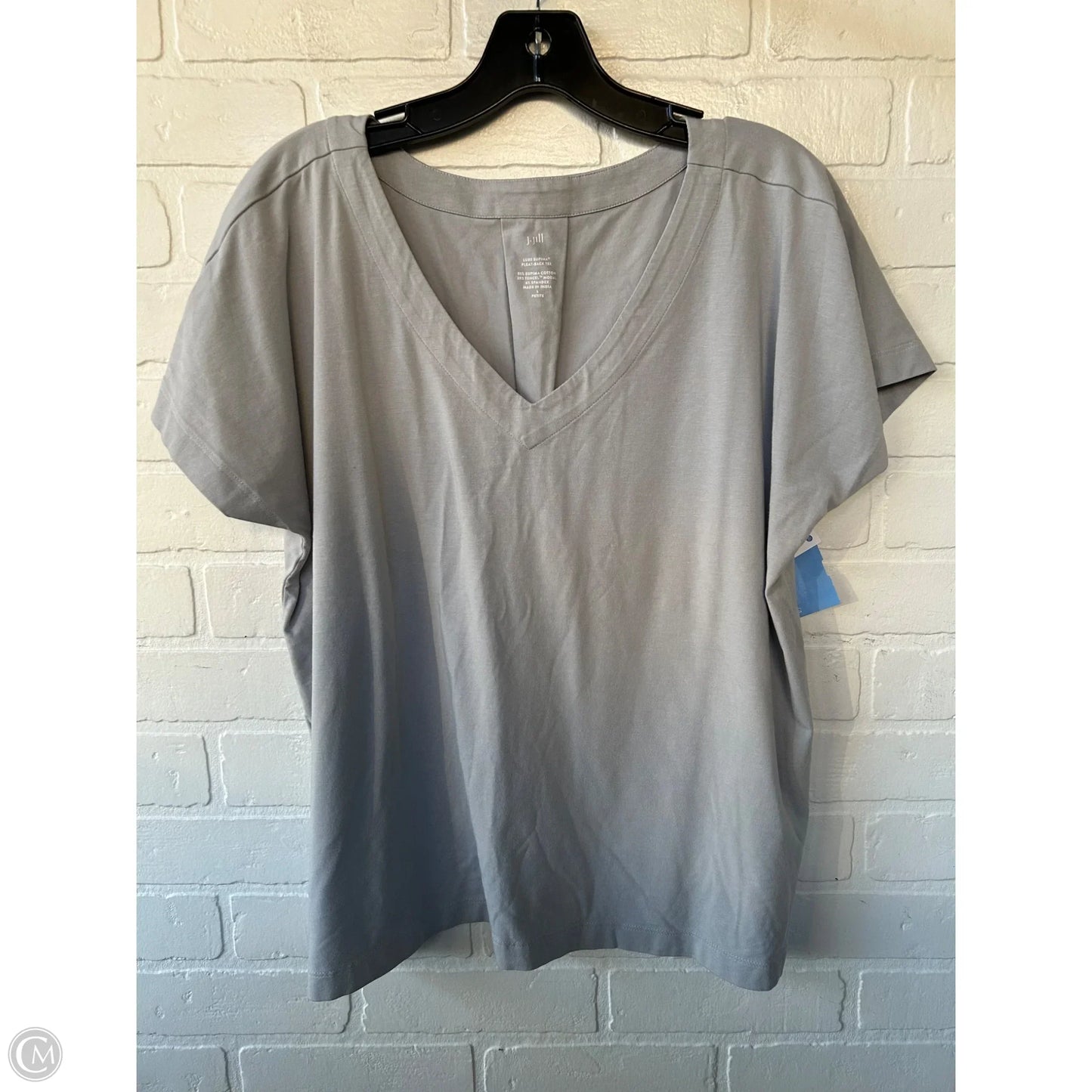 Top Short Sleeve By J. Jill In Grey, Size: Lp
