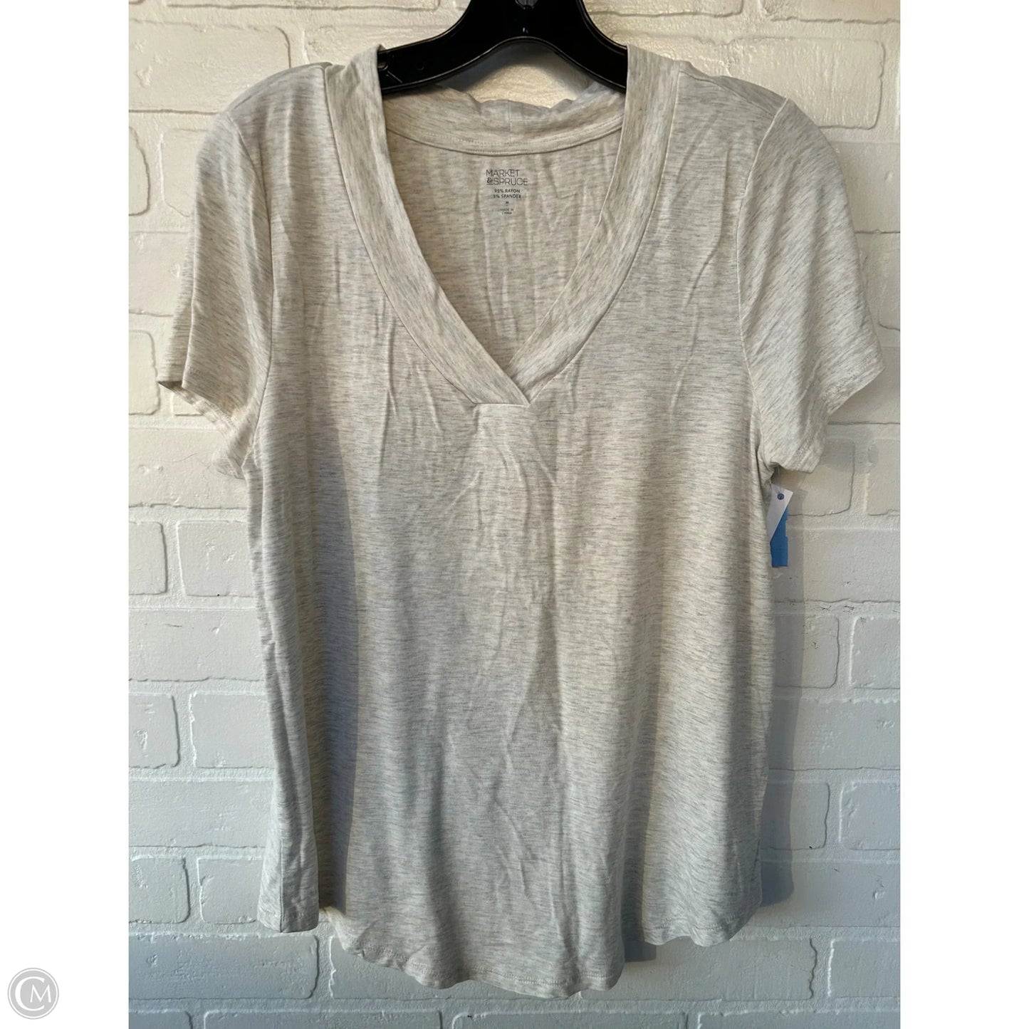 Top Short Sleeve Basic By Market & Spruce In Tan, Size: M
