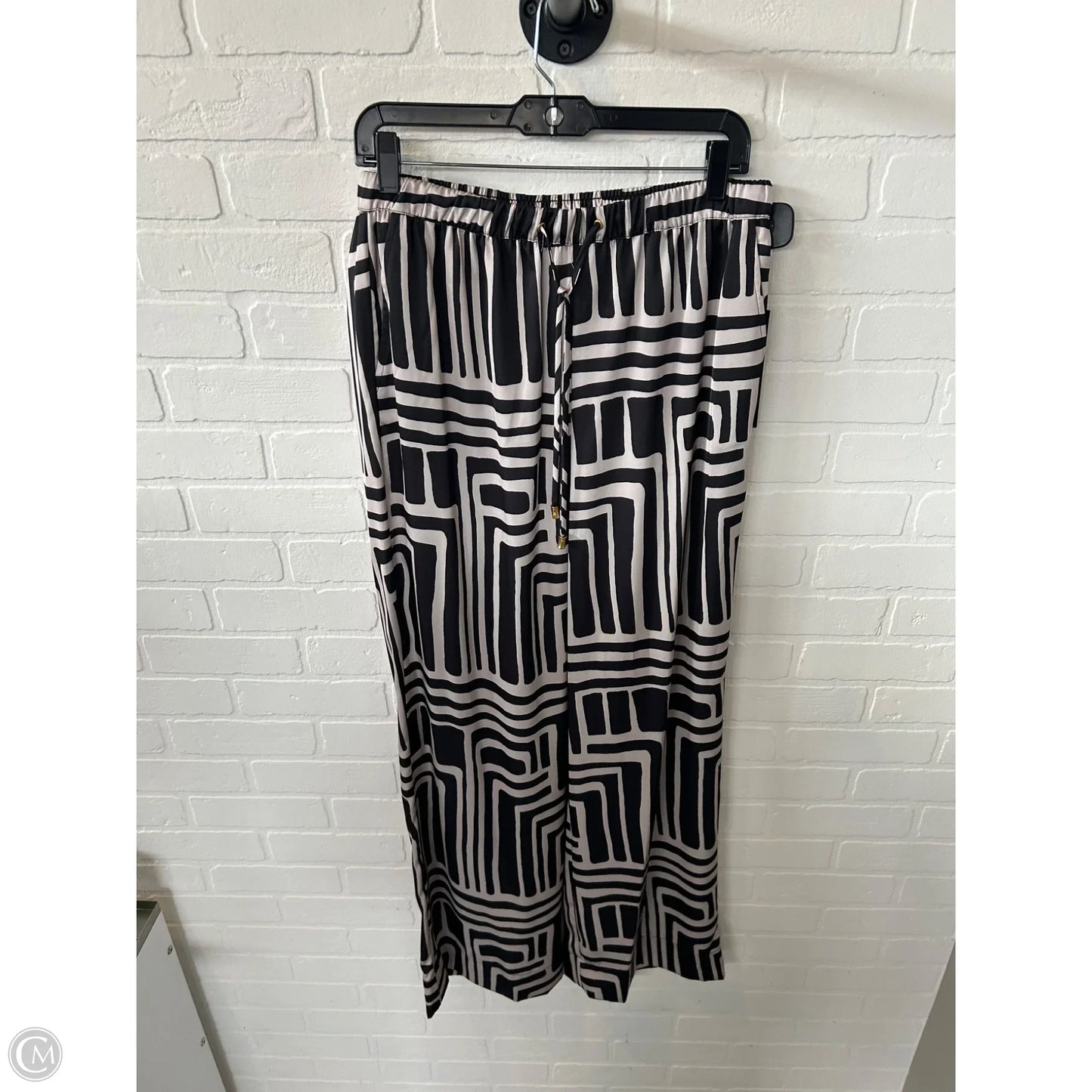 Pants Set 2pc By Donna Karan In Black & Tan, Size: M