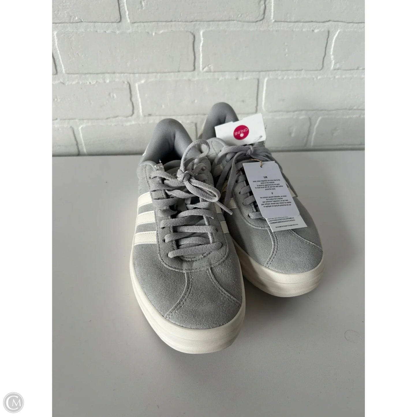 Shoes Sneakers By Adidas In Grey & White, Size: 6