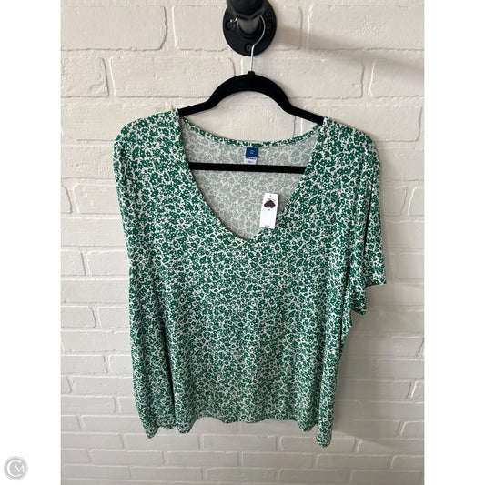Top Short Sleeve Basic By Old Navy In Green & White, Size: Xxl