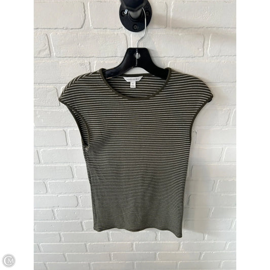 Top Sleeveless Basic By Banana Republic In Green & White, Size: S