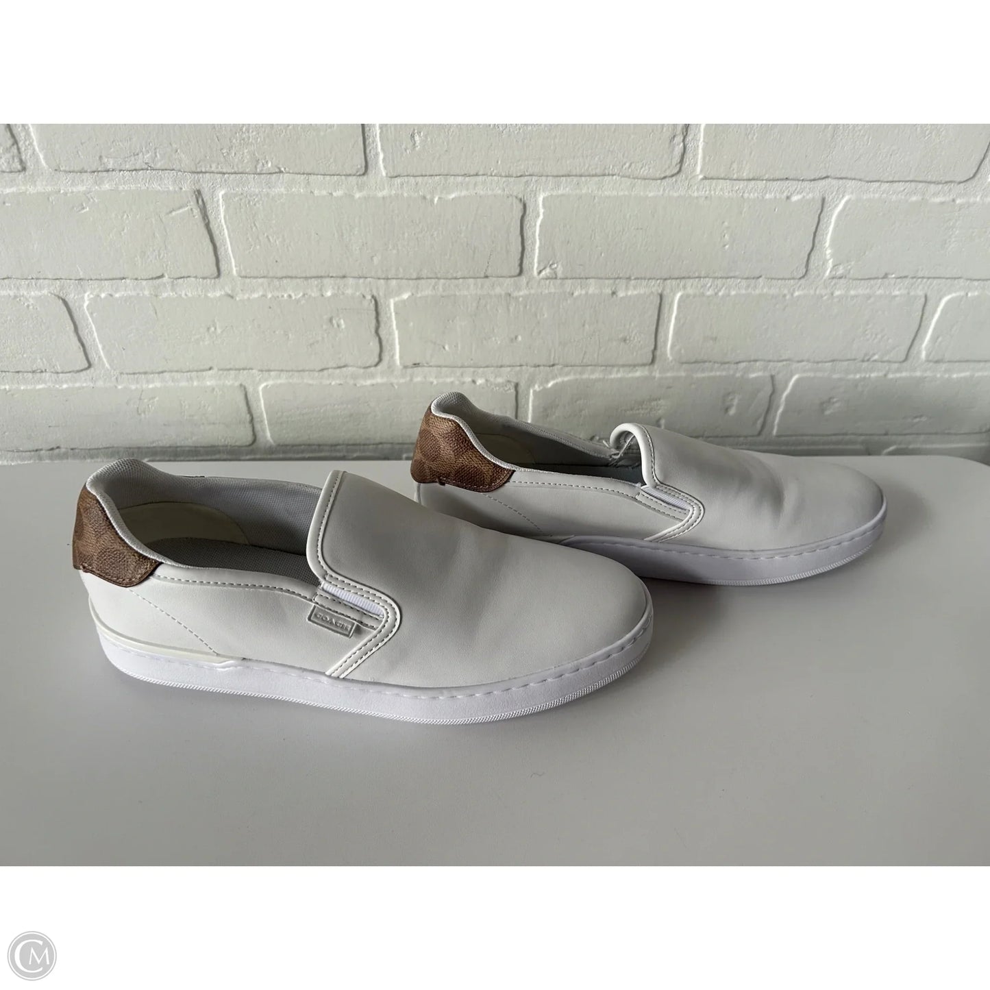 Shoes Designer By Coach In Tan & White, Size: 10