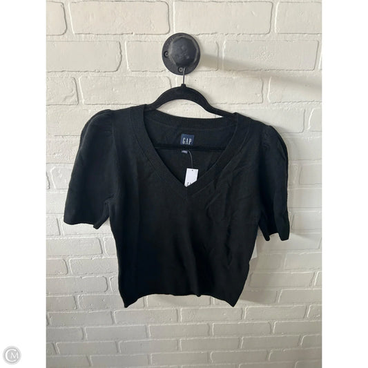 Sweater Short Sleeve By Gap In Black, Size: S