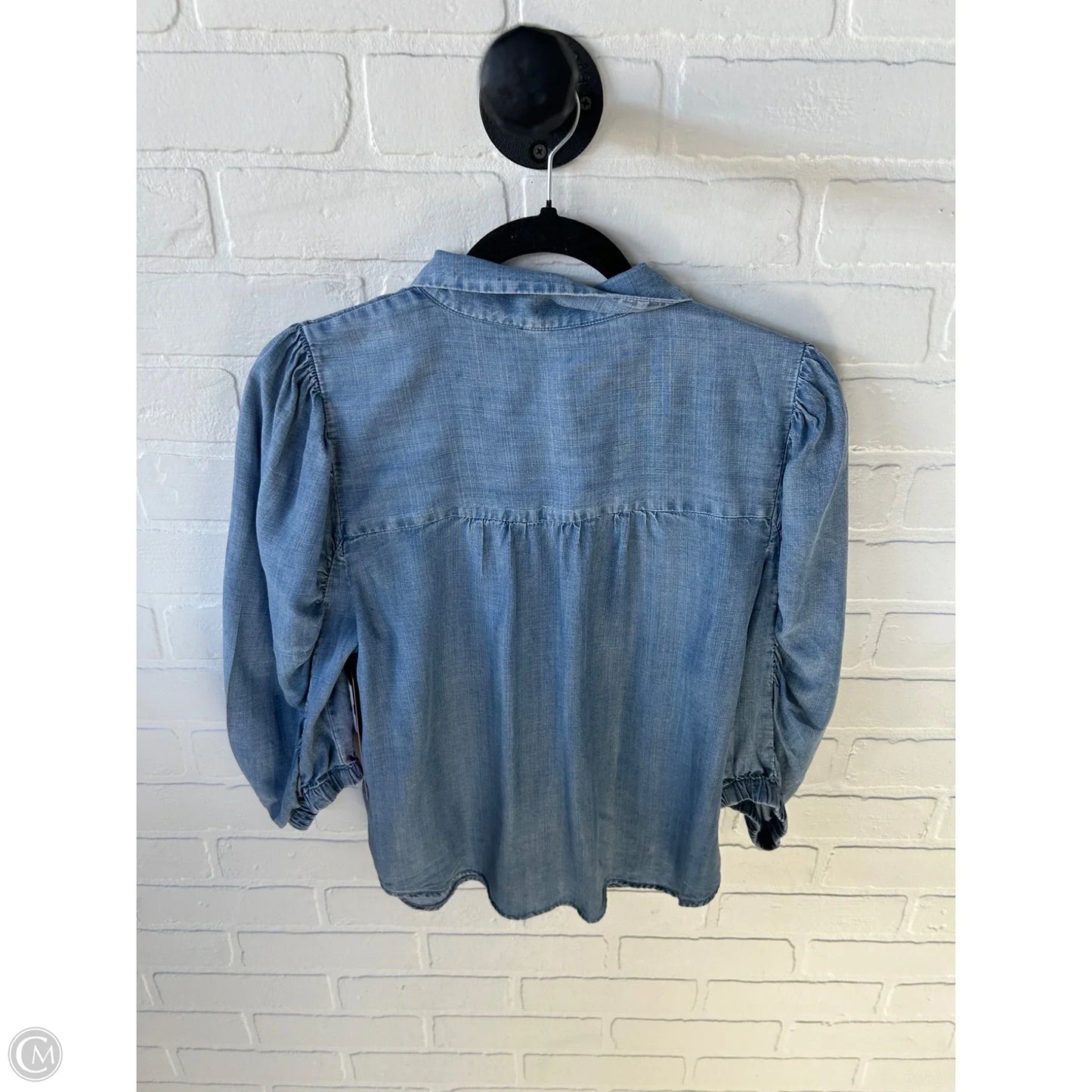 Top 3/4 Sleeve By Splendid In Blue Denim, Size: S