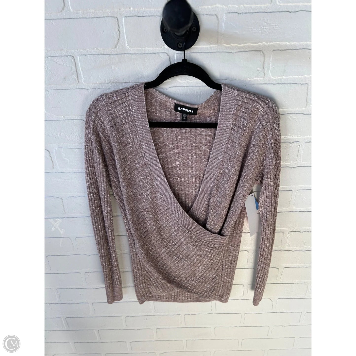 Top Long Sleeve By Express In Tan, Size: Xs