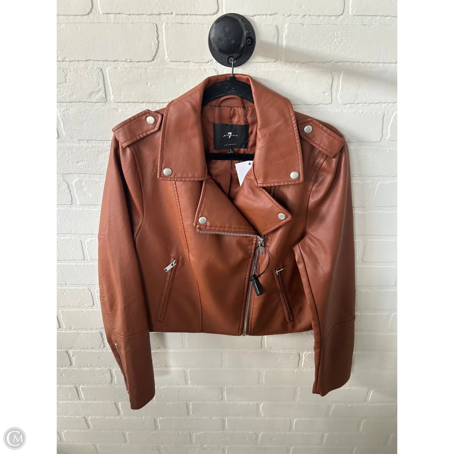 Jacket Moto By 7 For All Mankind In Brown, Size: L