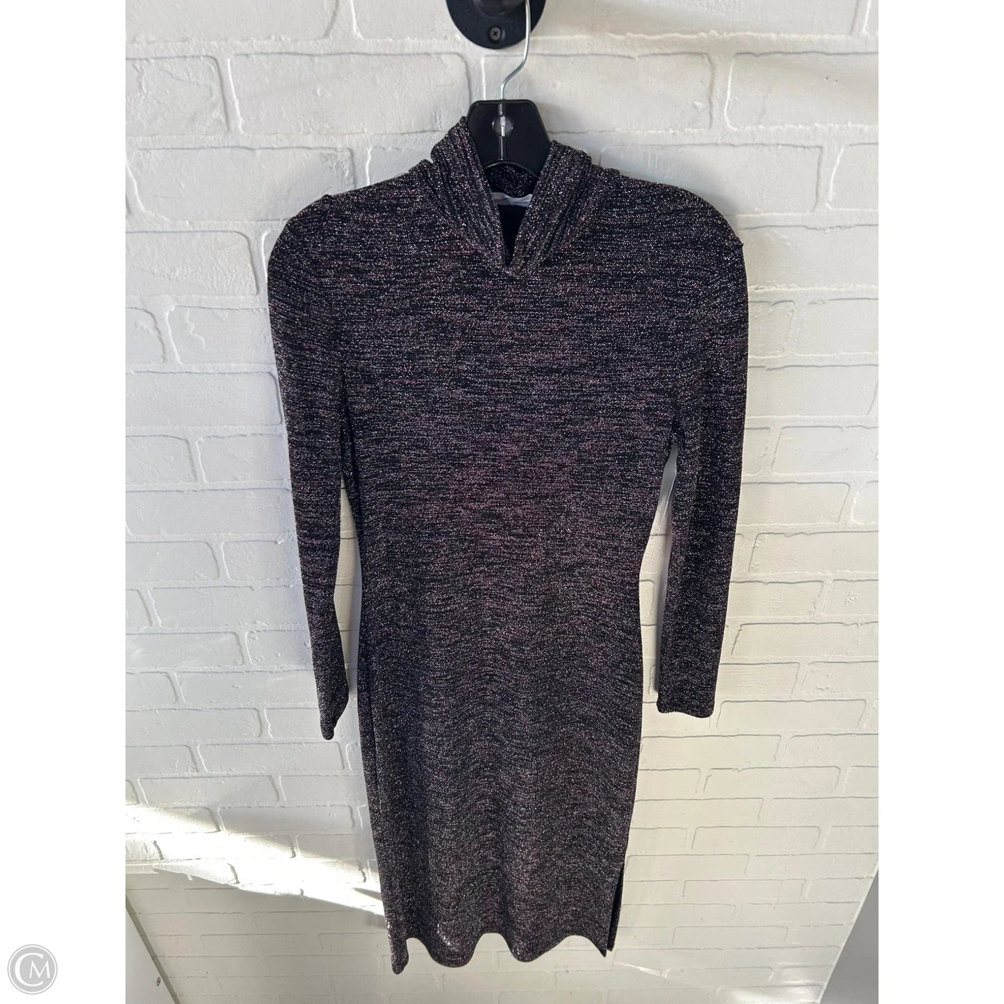 Dress Party Midi By Clothes Mentor In Black & Silver, Size: S