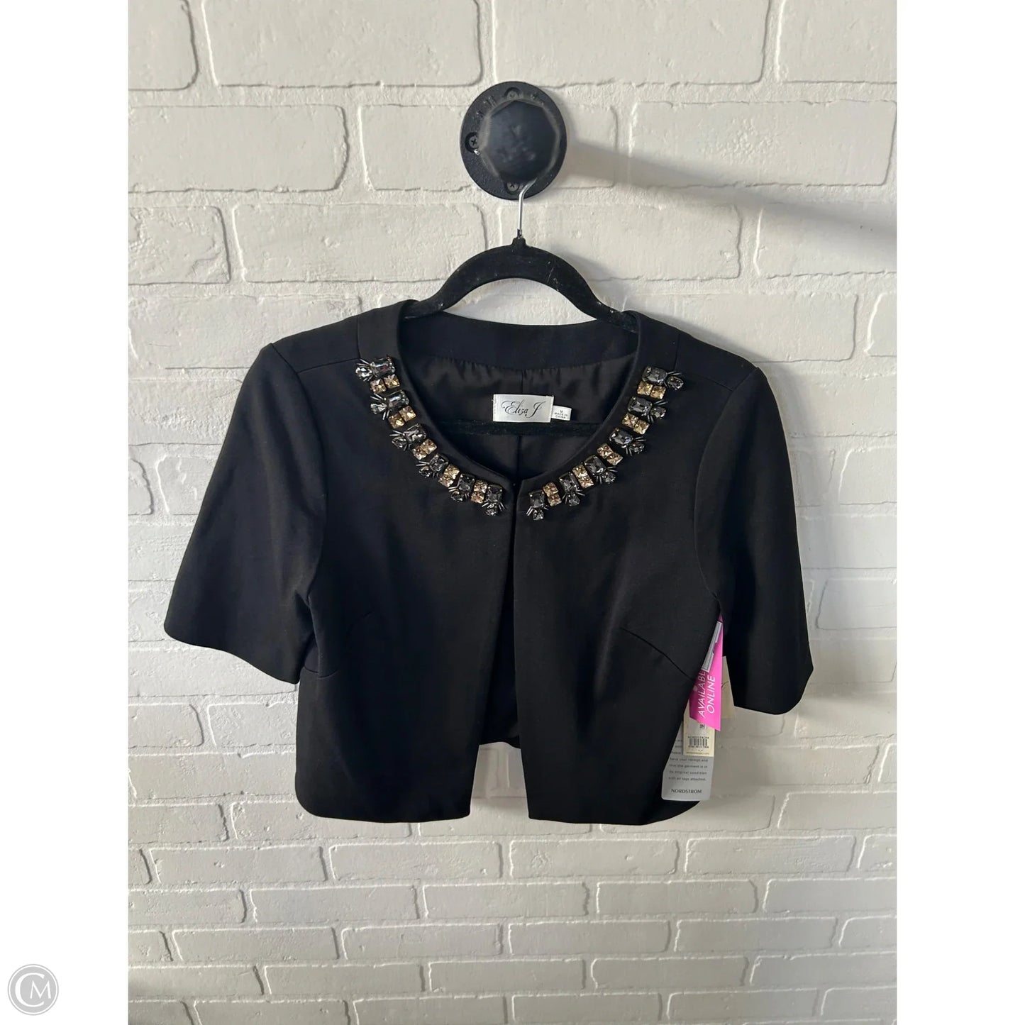Blazer By Eliza J In Black & Gold, Size: M