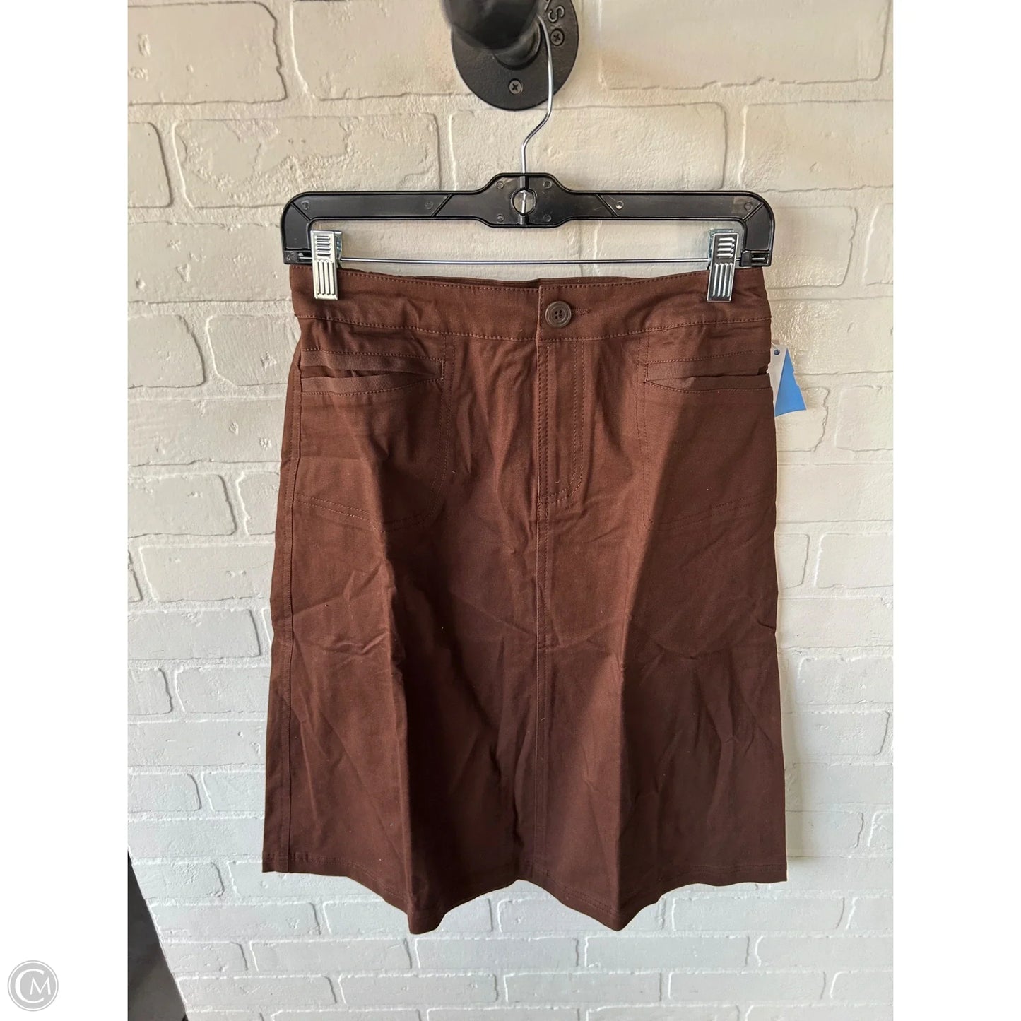 Skirt Midi By Denim And Co Qvc In Brown, Size: 0