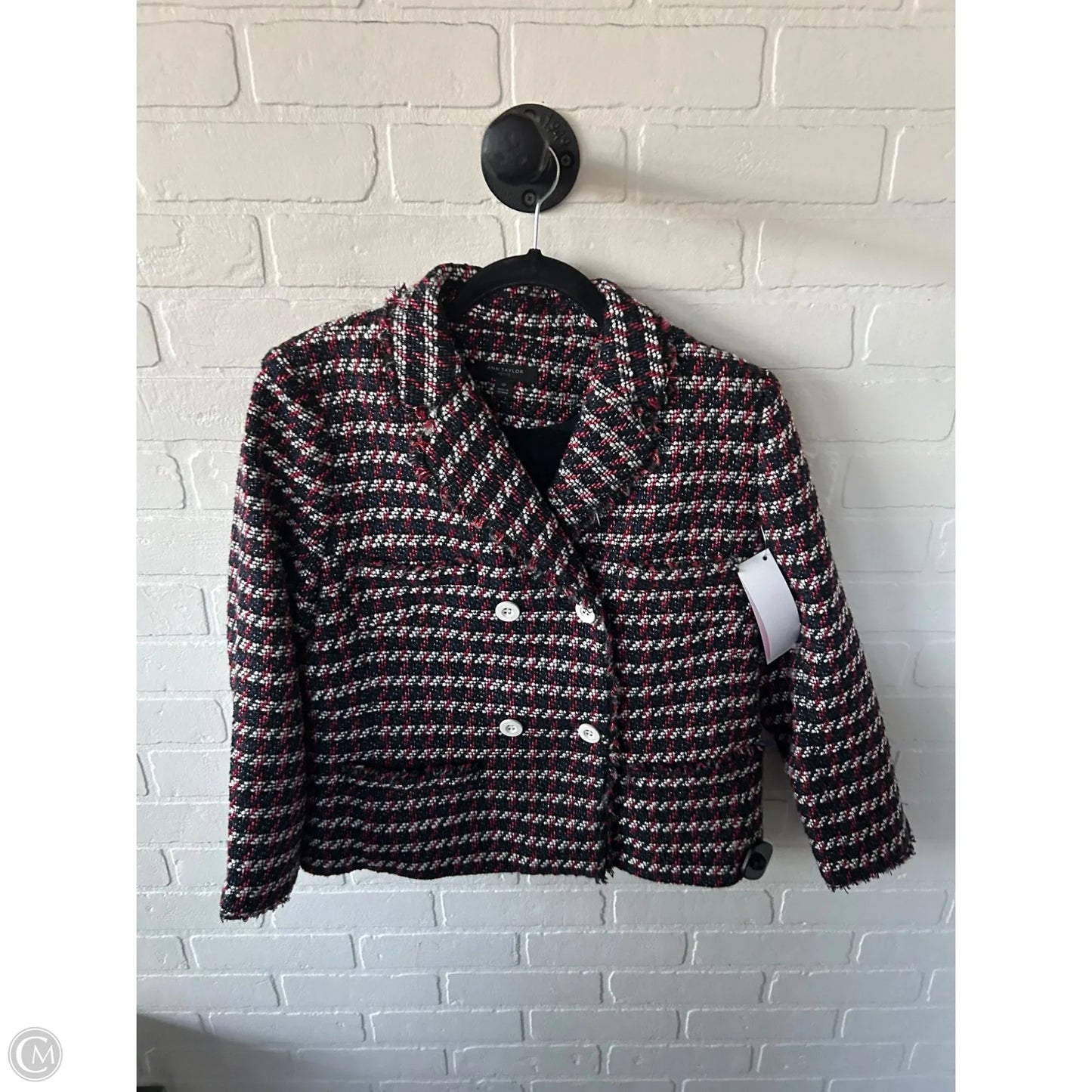 Blazer By Ann Taylor In Blue & Red & White, Size: Lp