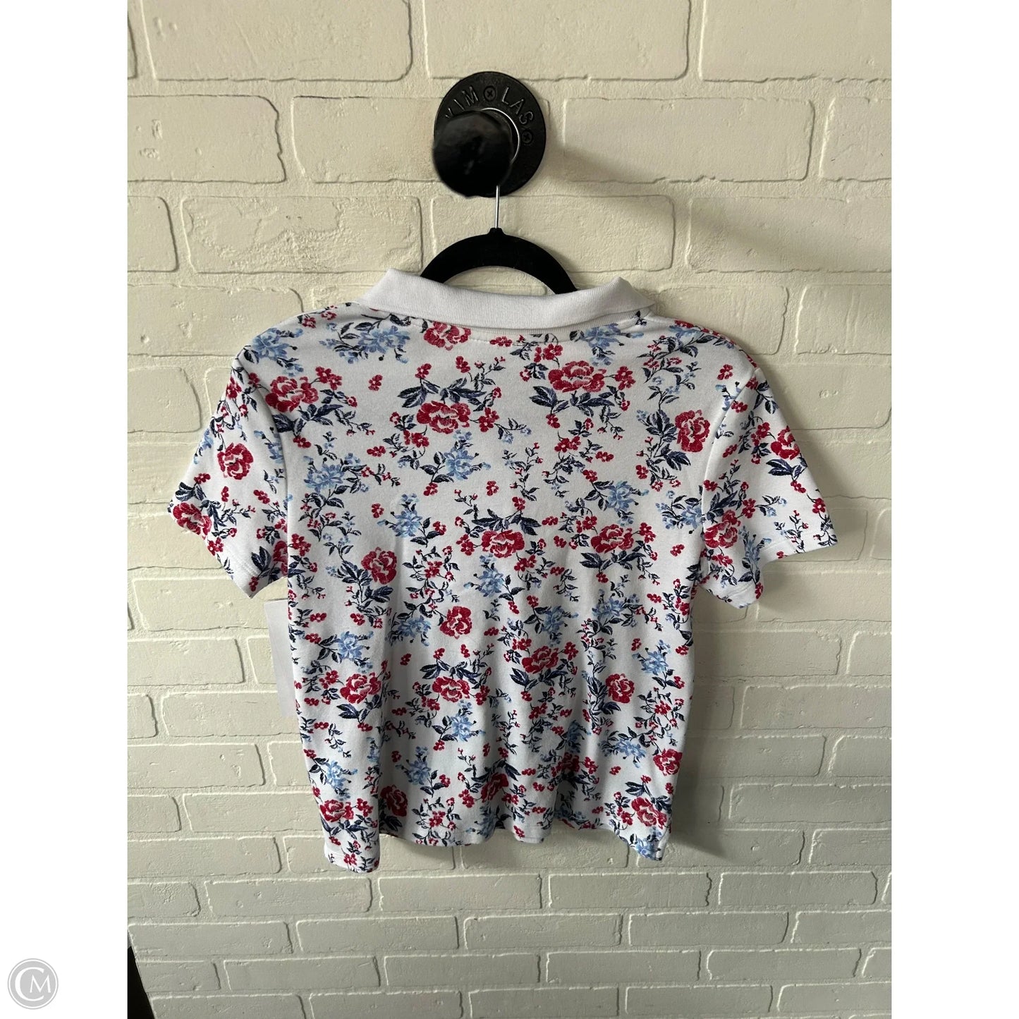 Top Short Sleeve By Karen Scott In Blue & Red & White, Size: Mp