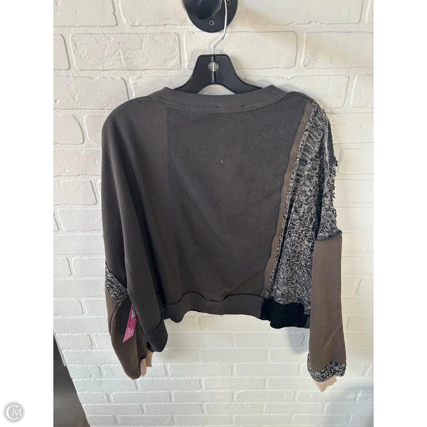 Sweatshirt Crewneck By Easel In Green & Grey, Size: L