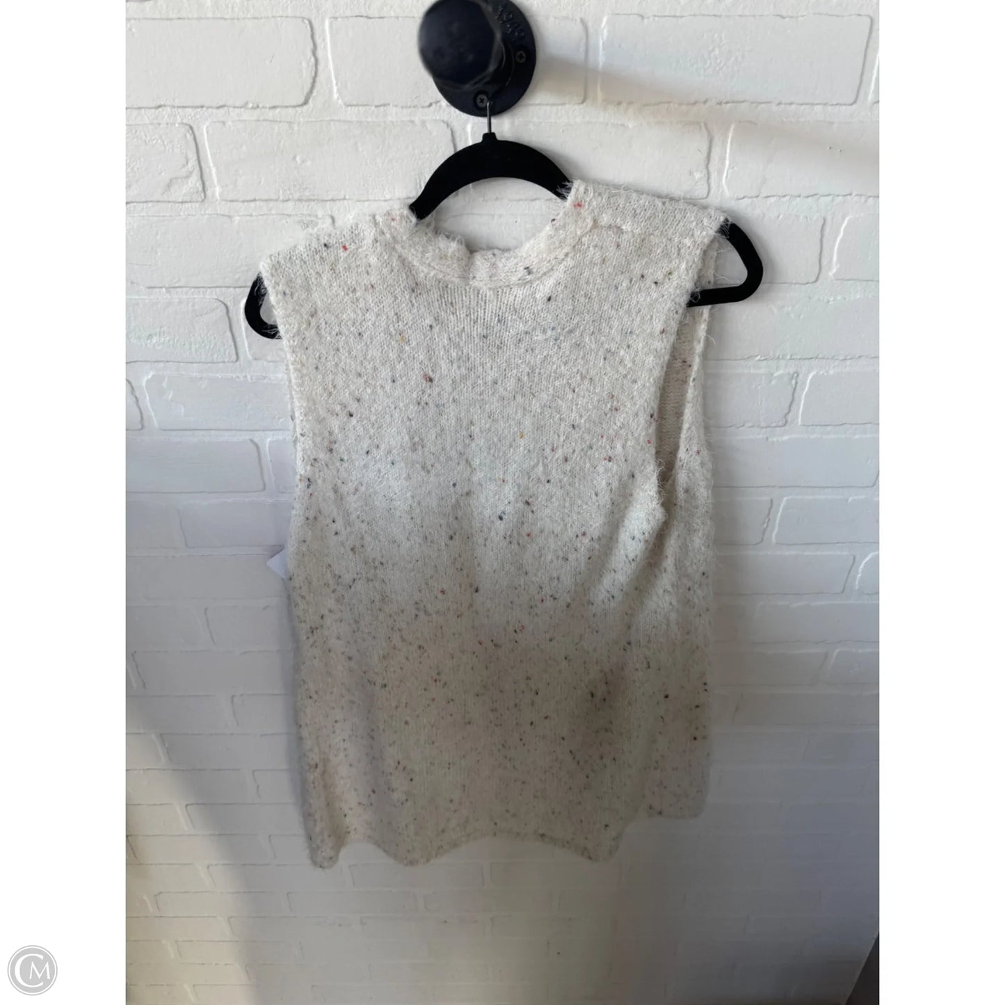 Vest Sweater By Christopher And Banks In Cream & Green, Size: S