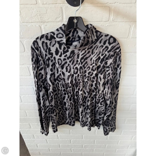 Top Long Sleeve Basic By Jones New York In Black & Grey, Size: Xl