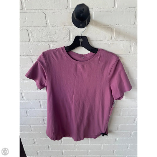 Athletic Top Short Sleeve By Lululemon In Pink, Size: S