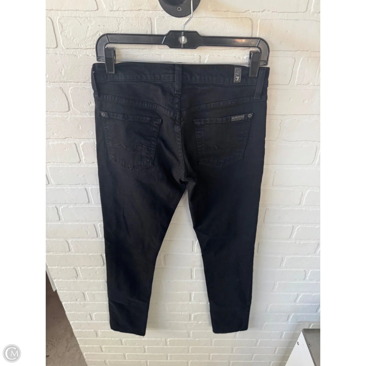 Jeans Straight By 7 For All Mankind In Black Denim, Size: 2