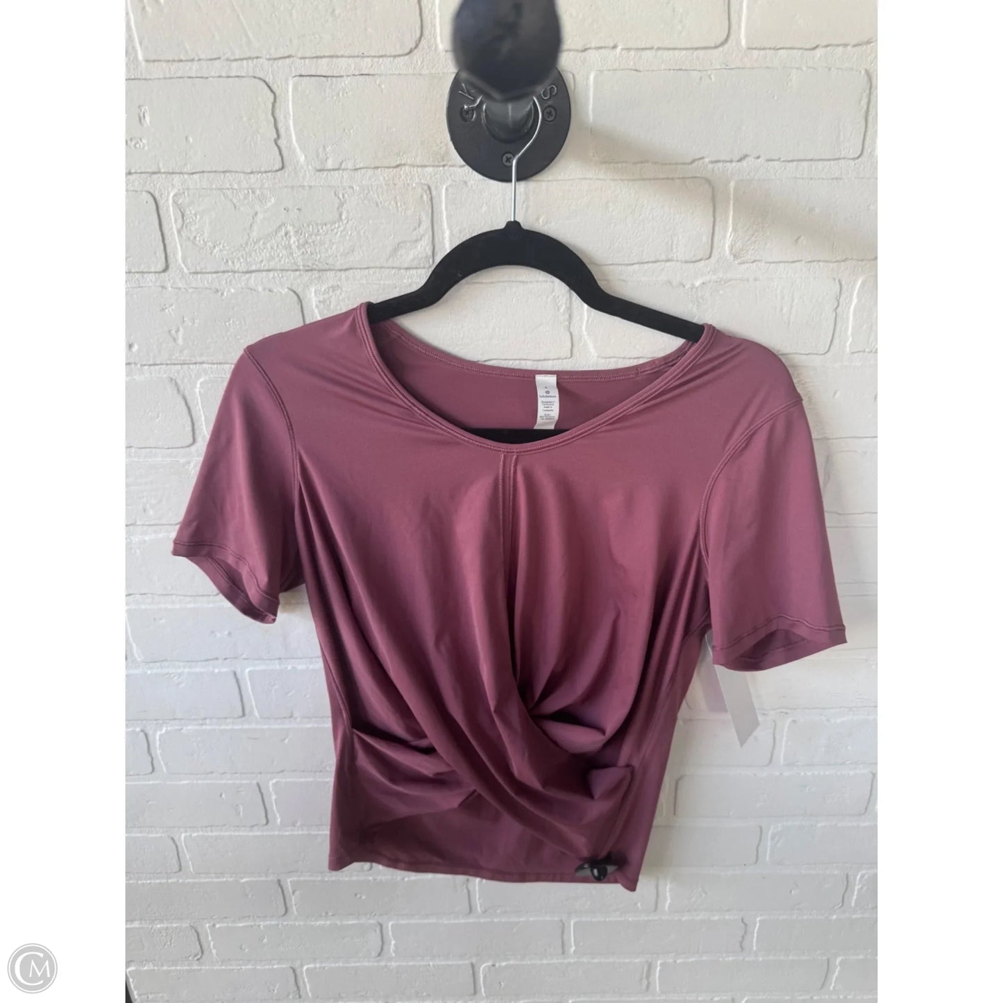 Athletic Top Short Sleeve By Lululemon In Pink, Size: S