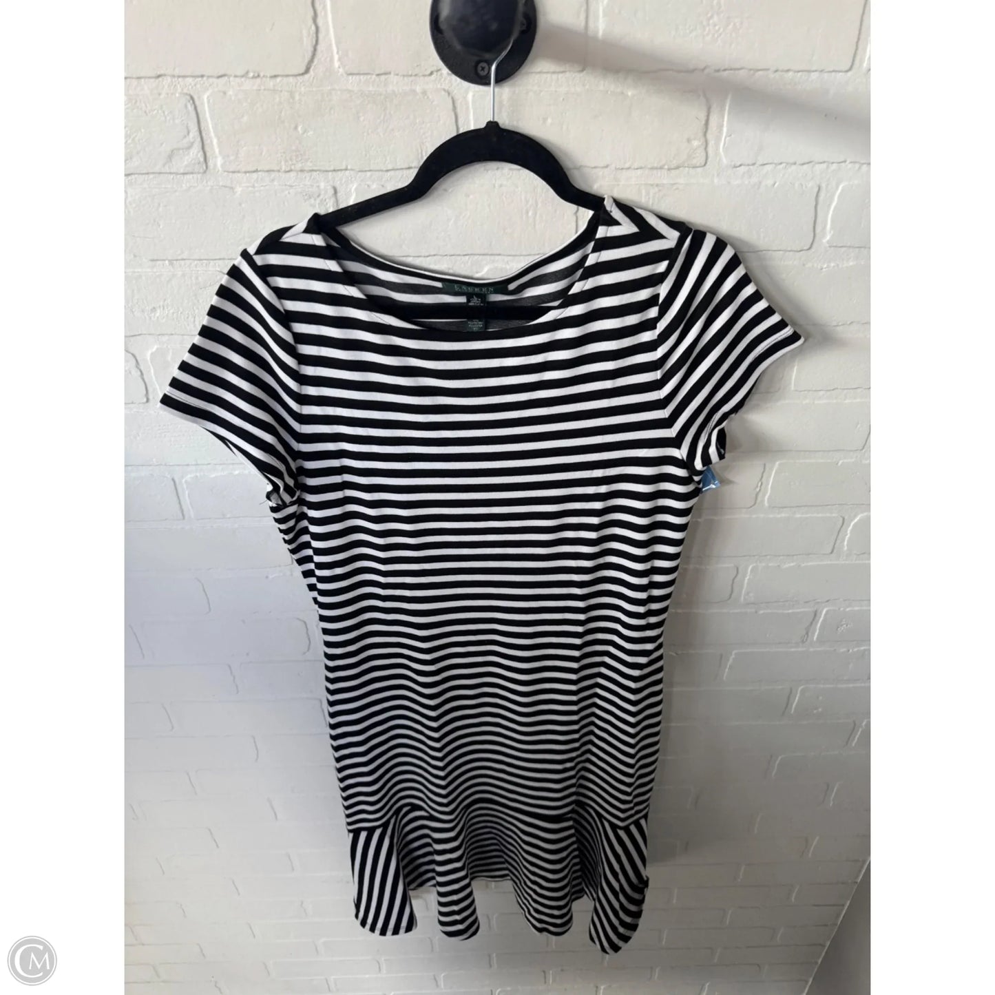 Dress Work By Lauren By Ralph Lauren In Black & White, Size: L