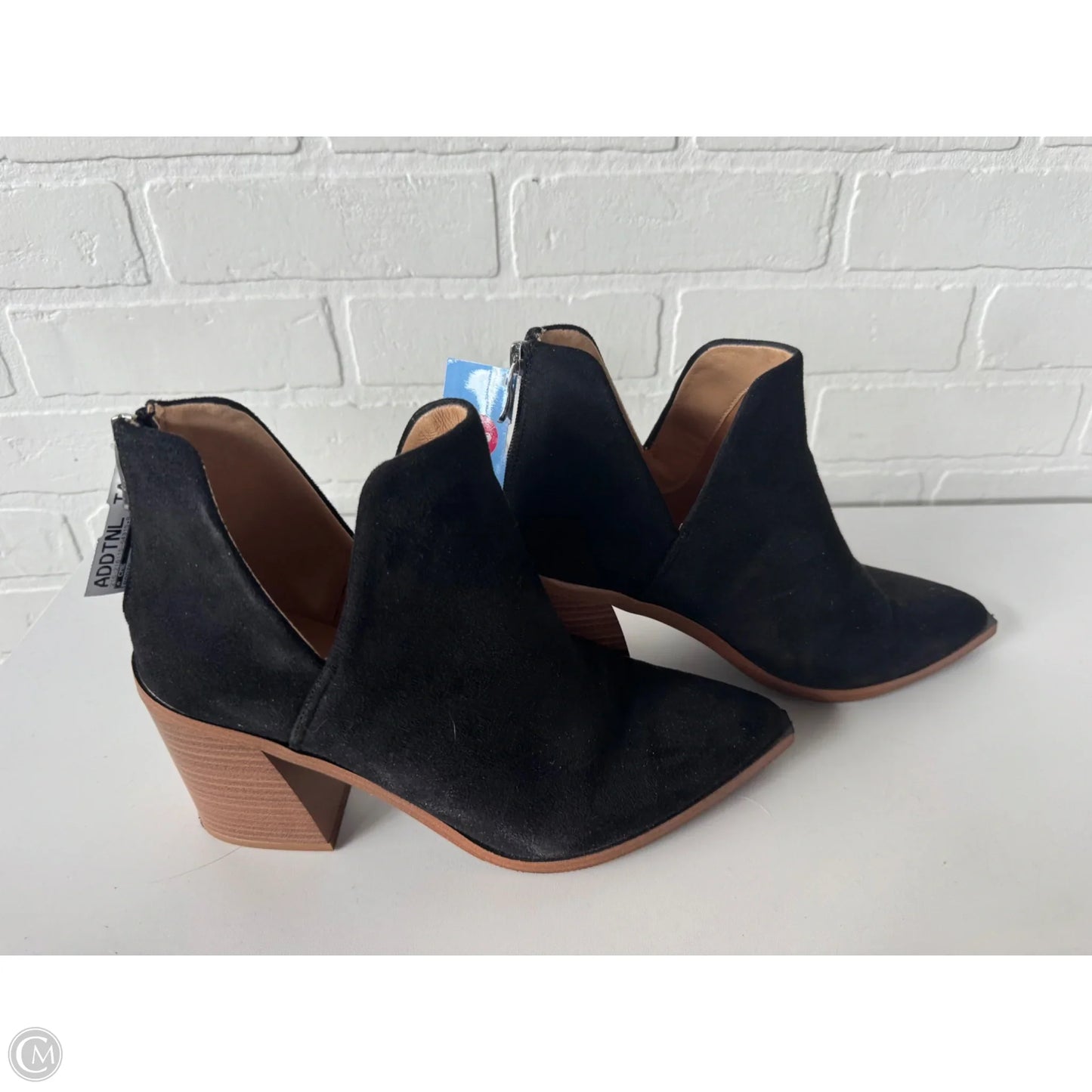 Boots Ankle Heels By Cme In Black & Brown, Size: 9