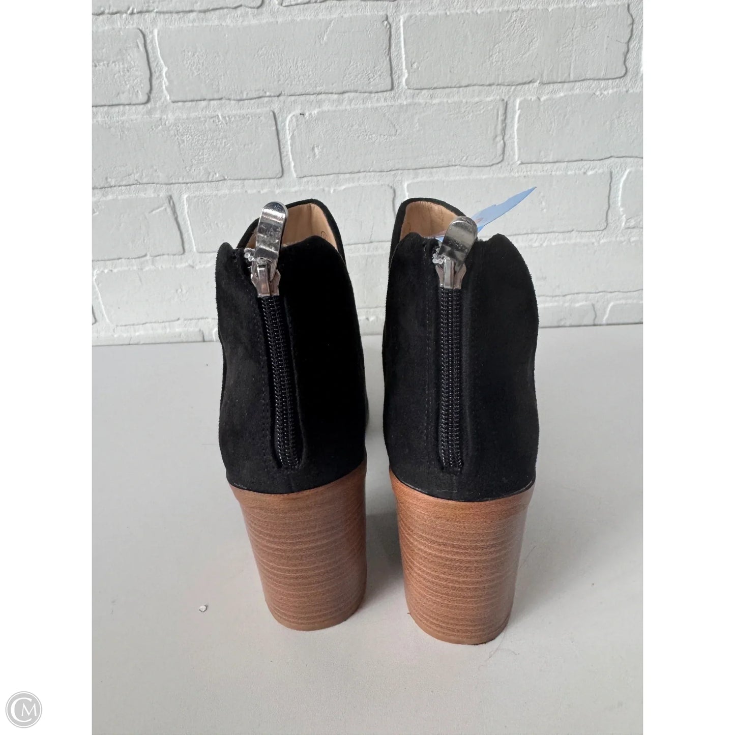 Boots Ankle Heels By Cme In Black & Brown, Size: 9