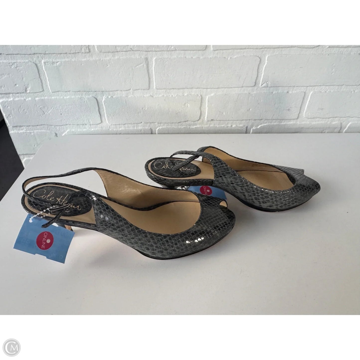 Sandals Heels Kitten By Cole-haan In Grey, Size: 7.5