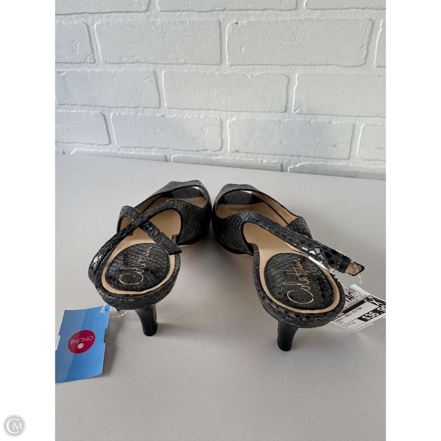 Sandals Heels Kitten By Cole-haan In Grey, Size: 7.5