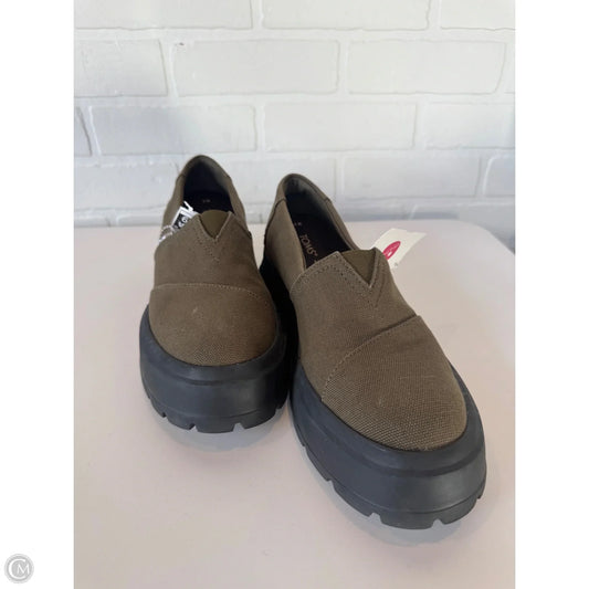 Shoes Flats By Toms In Black & Green, Size: 9