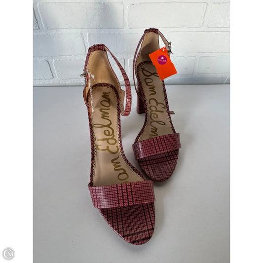 Sandals Heels Block By Sam Edelman In Pink & Purple, Size: 8.5