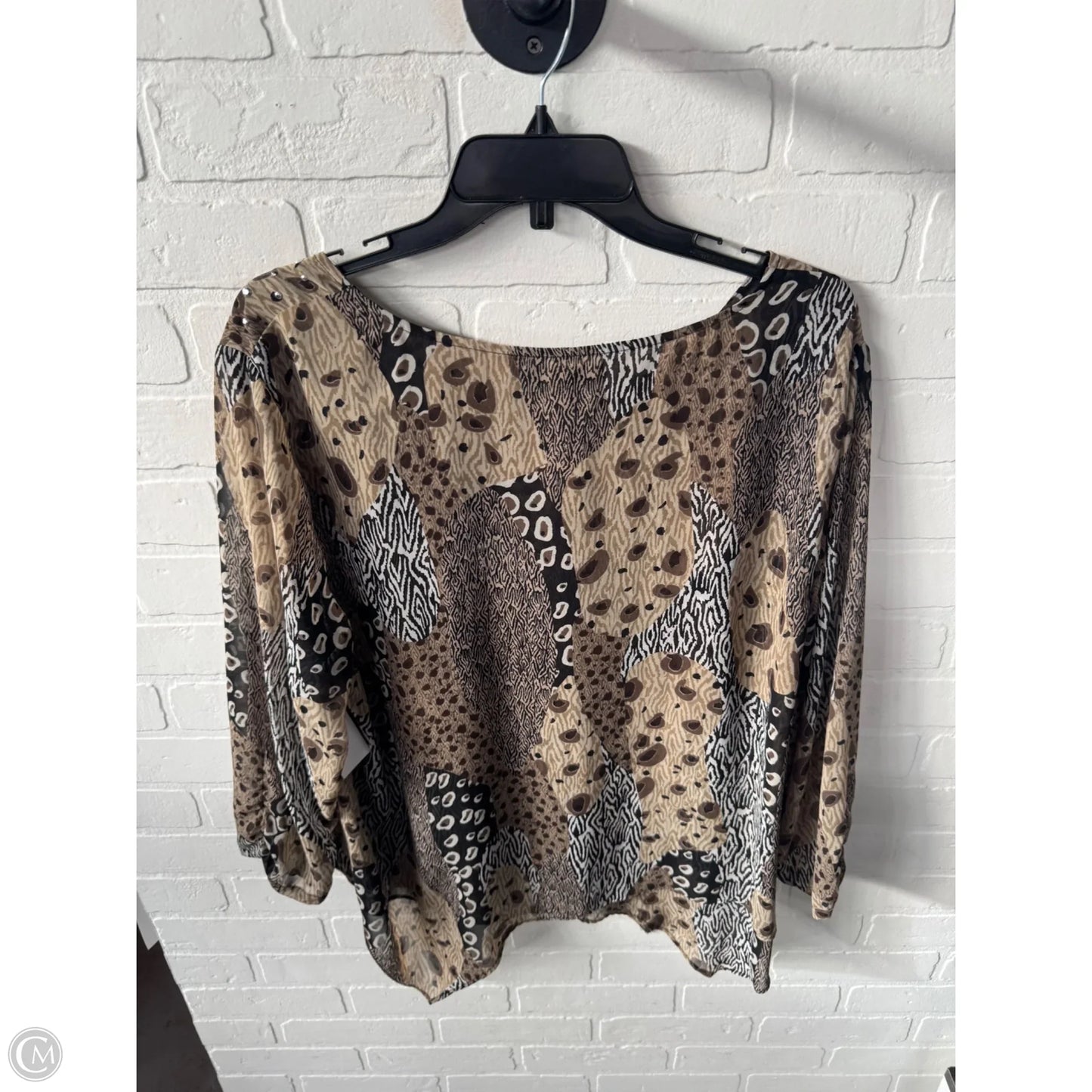 Top 3/4 Sleeve By Style And Company In Animal Print, Size: Xl