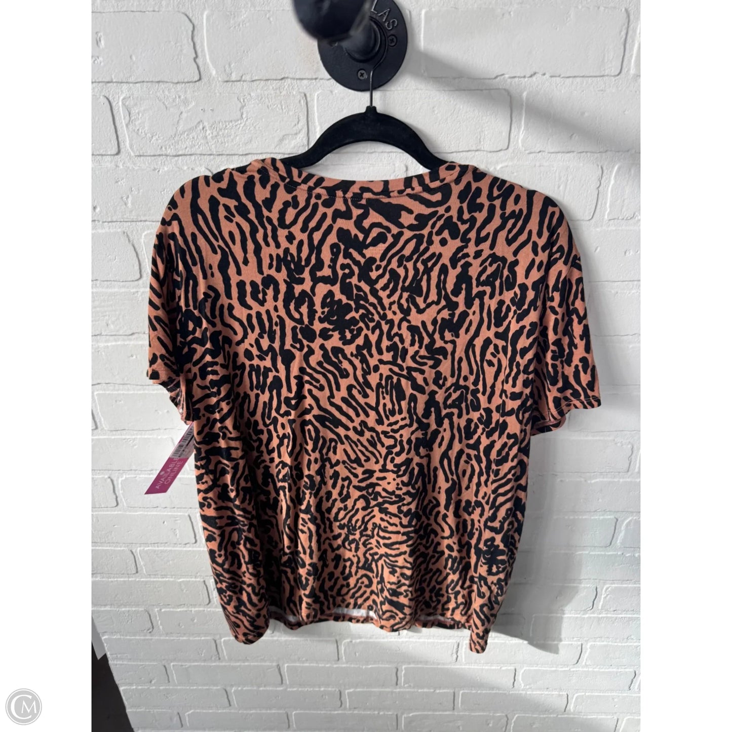 Top Short Sleeve Basic By Nine West In Animal Print, Size: Xl