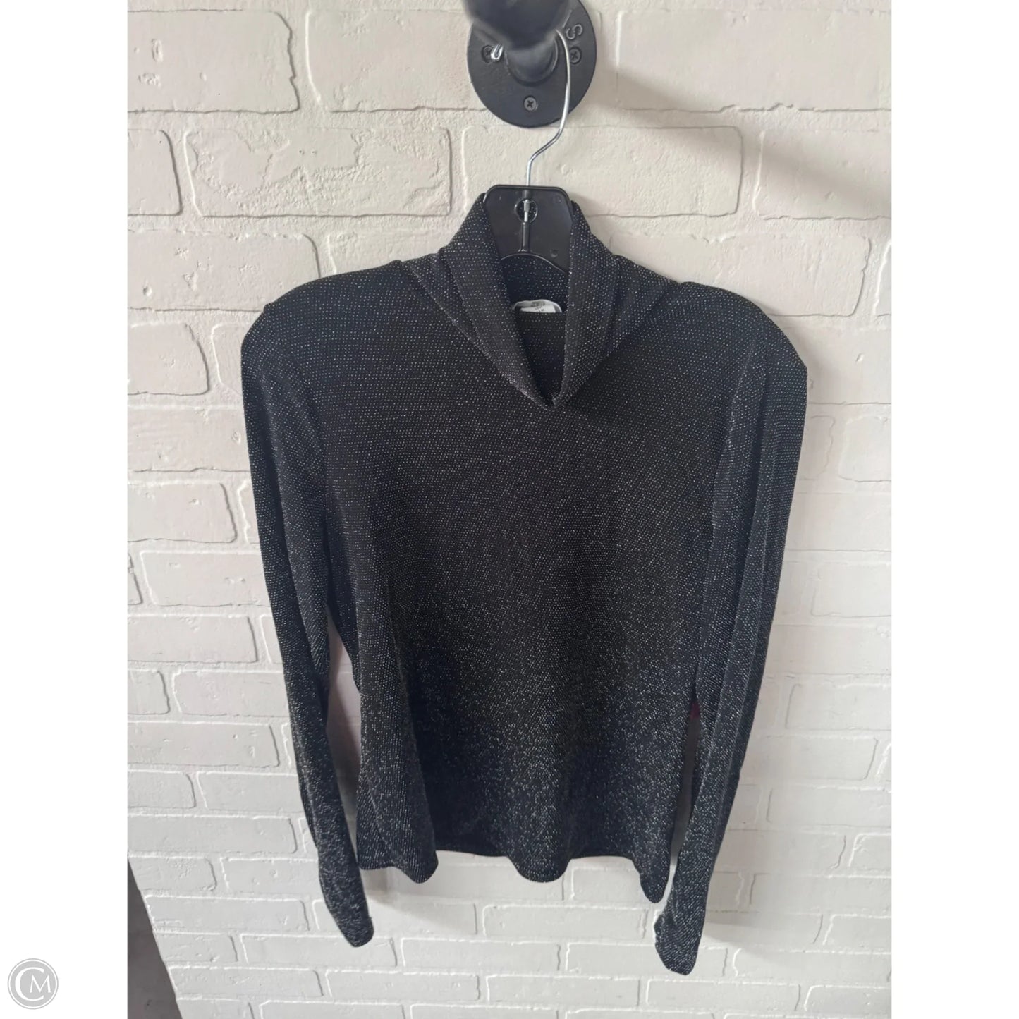 Top Long Sleeve By H&m In Black & Silver, Size: M
