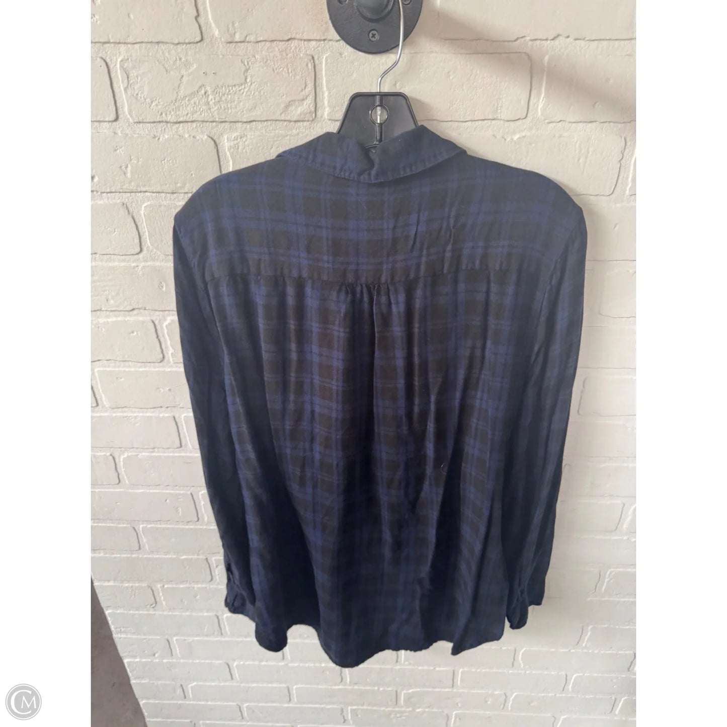Top Long Sleeve By Peyton Jensen In Black & Blue, Size: Xl