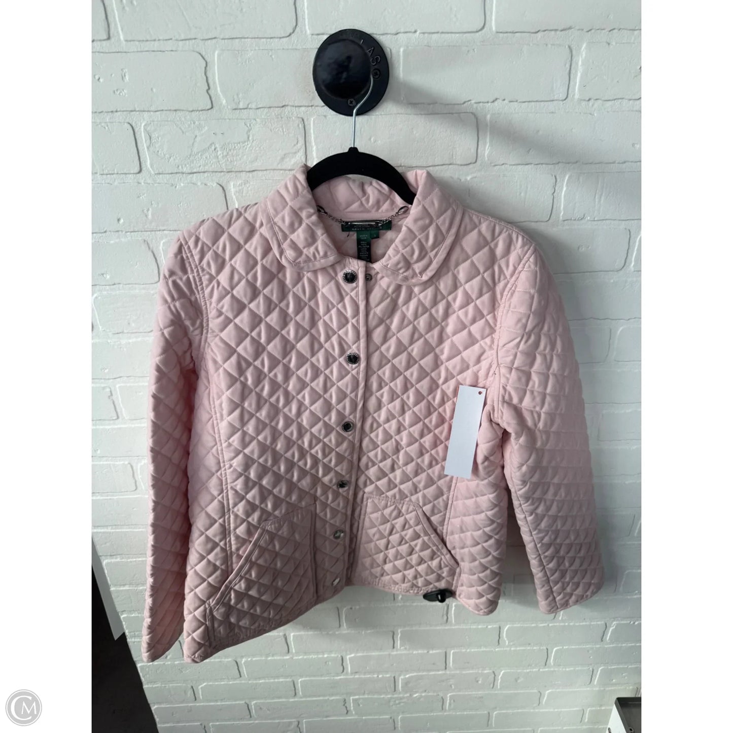 Coat Puffer & Quilted By Lauren By Ralph Lauren In Pink, Size: L